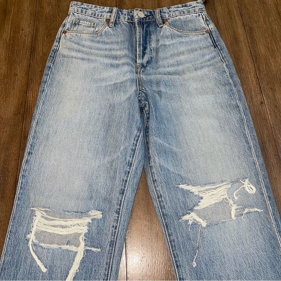BLANK NYC Ankle Crop Jean Womens 25 Baxter High Rise Ripped Ribcage Straight Leg - Picture 10 of 14